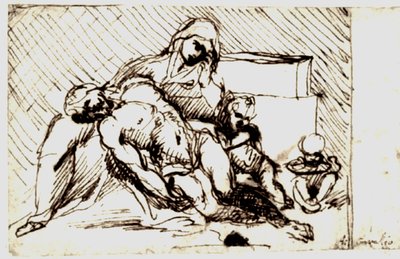 Sketch for Pieta by Annibale Carracci